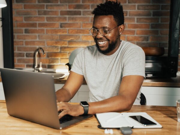 man using a laptop