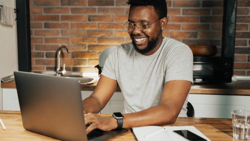 man using a laptop