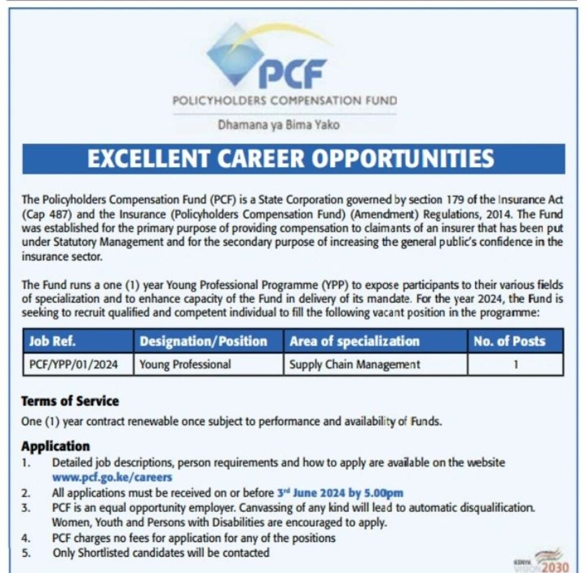 Policyholders Compensation Fund (PCF),