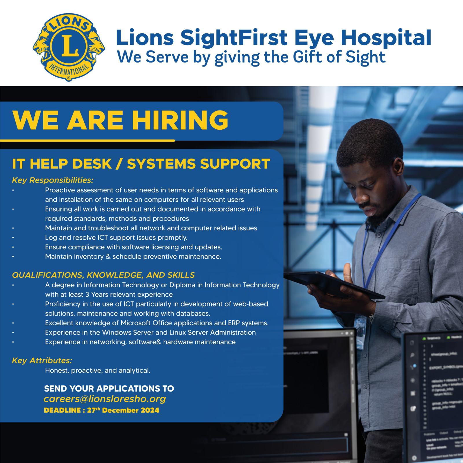 IT Help Desk / Systems Support - Nairobi, Kenya - 2024