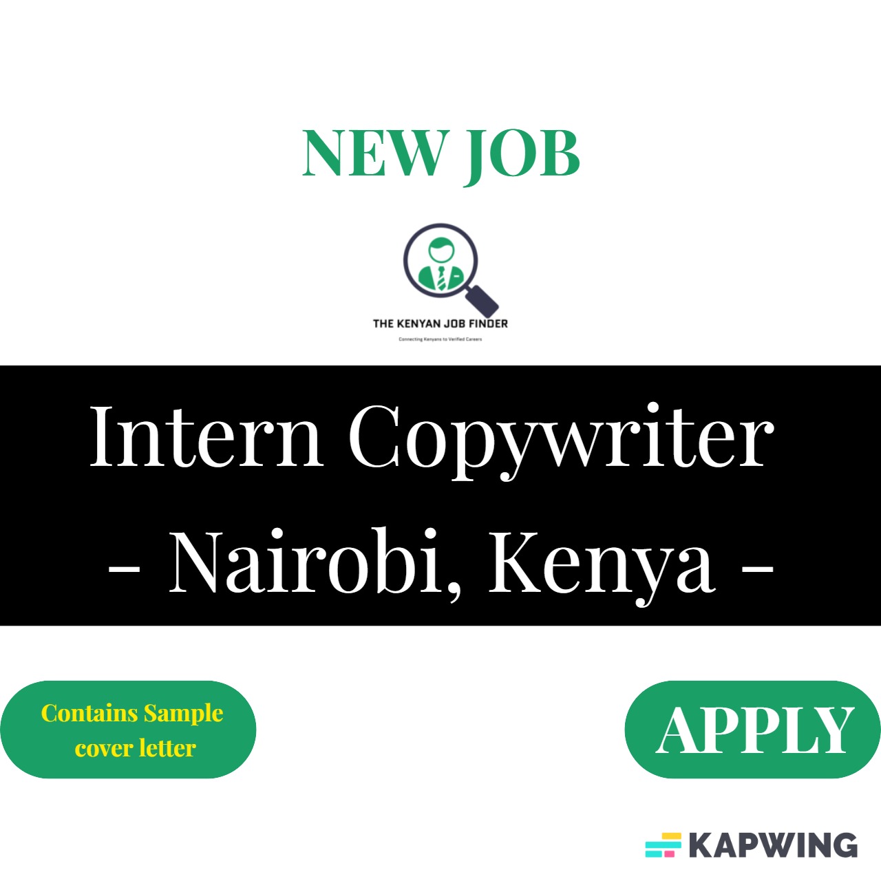 Intern Copywriter Nairobi, Kenya 2025 THE KENYAN JOB FINDER